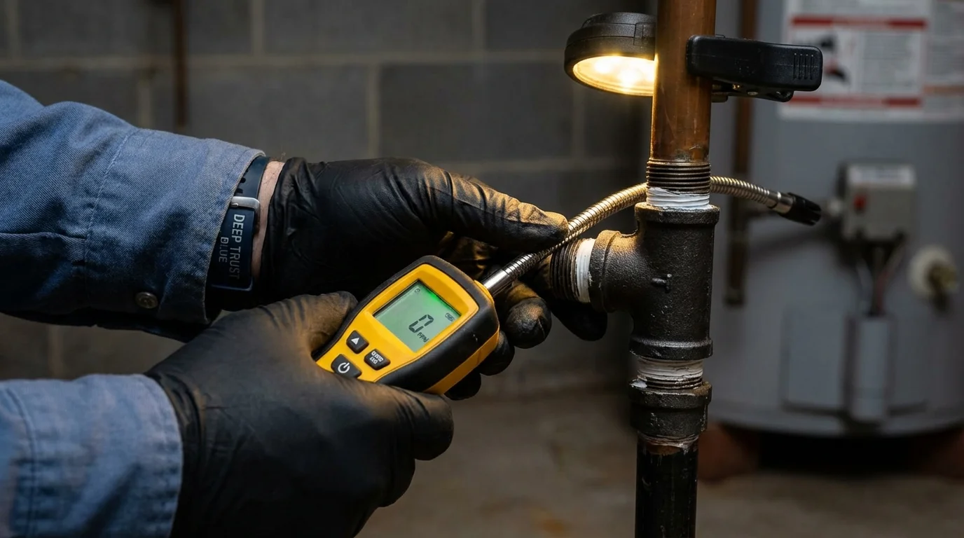 Gas leak detection with electronic sniffer by Johns Plumbing LLC in Brewerton