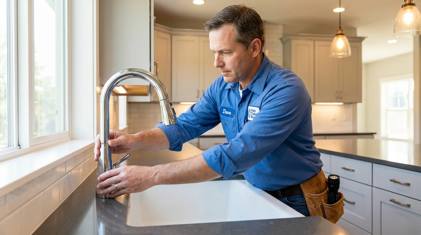 Kitchen faucet installation by Johns Plumbing LLC in Brewerton